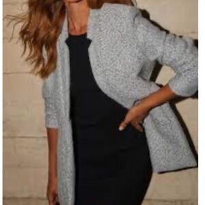 Vici Tayshia Heather Gray Herringbone Pocketed Coat Womens XSmall